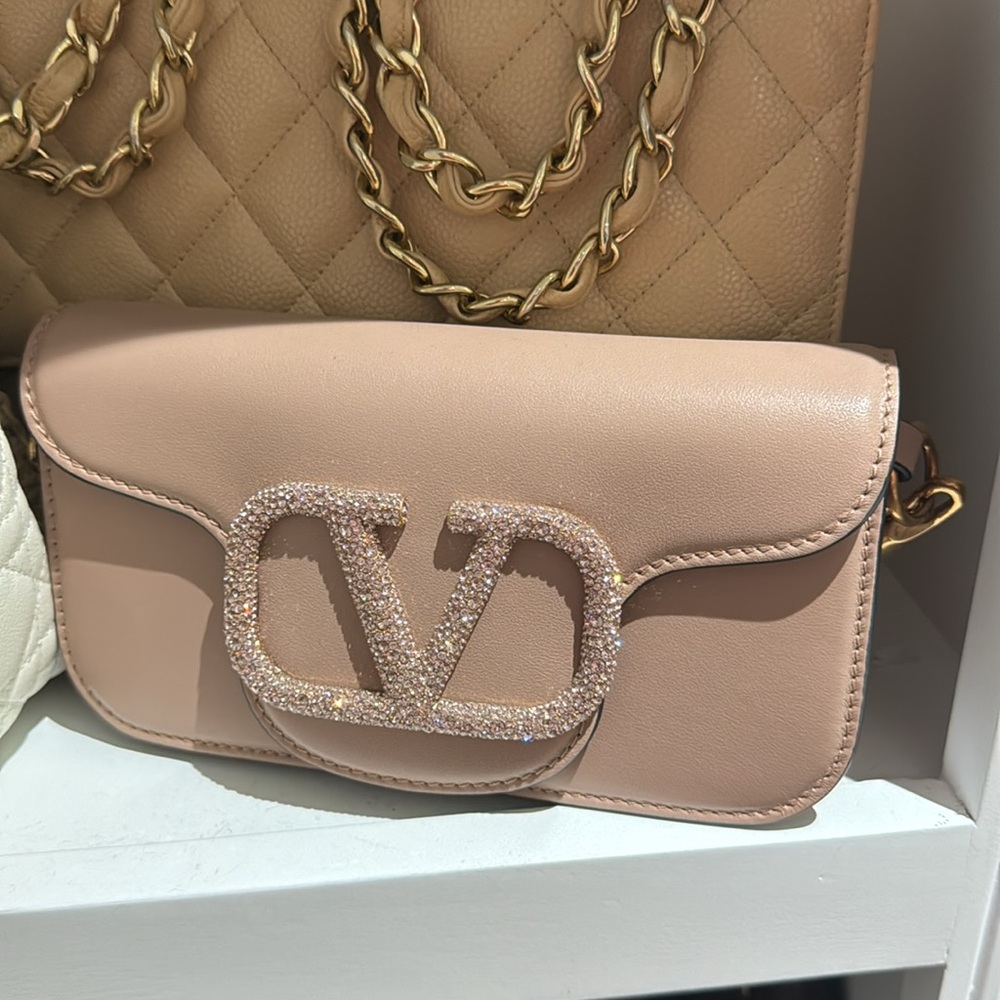 Valentino Small Loco with Crystals Shoulder Bag